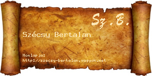 Szécsy Bertalan névjegykártya