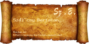 Szécsy Bertalan névjegykártya