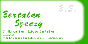 bertalan szecsy business card