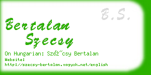 bertalan szecsy business card